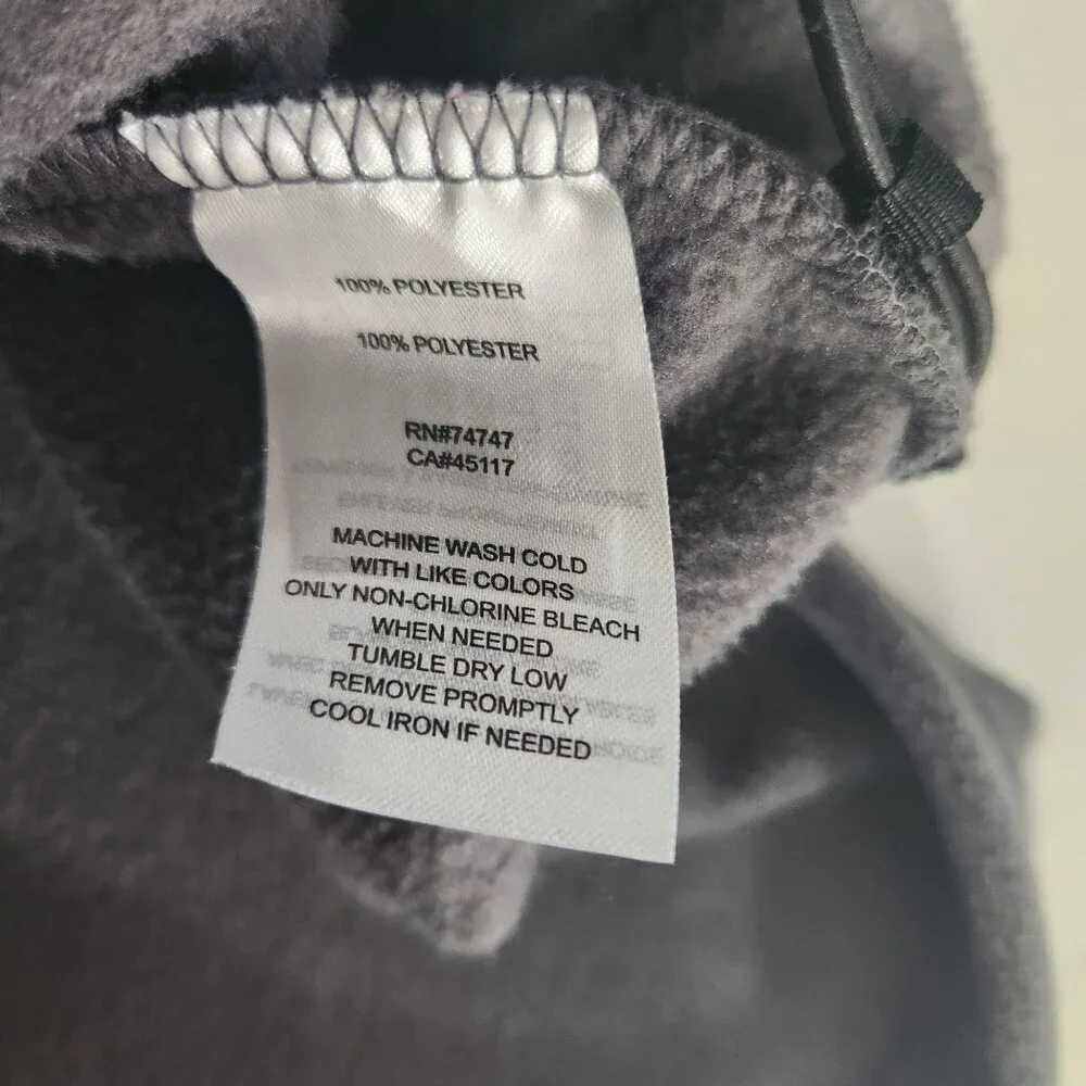 Bass Pro Shops Pullover Sweater Gray Quarter-Zip drawstring Long-Sleeve Fleece